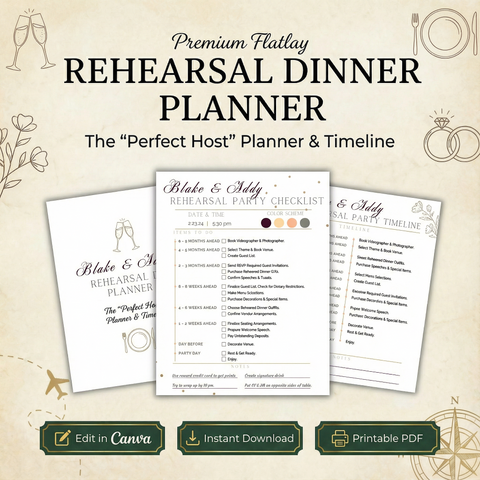 The "Perfect Host" Rehearsal Dinner Planner & Timeline Template