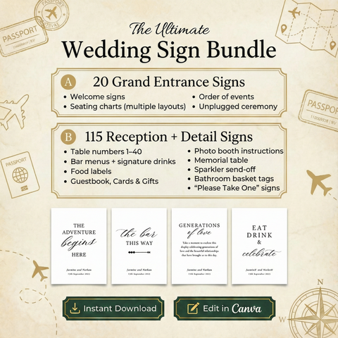 The Complete Venue Wedding Signage Mega-Bundle (135 Designs)