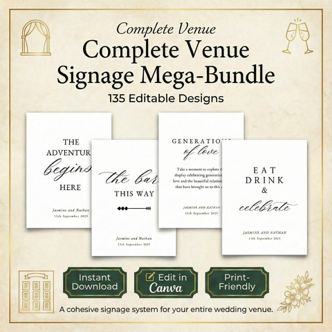 The Complete Venue Wedding Signage Mega-Bundle (135 Designs)