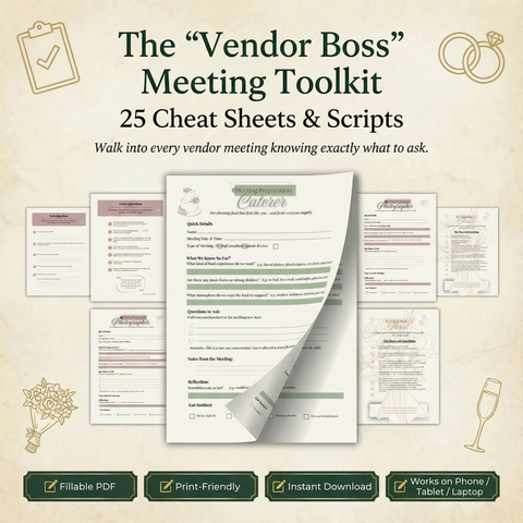 The "Vendor Boss" Meeting Toolkit: 25 Cheat Sheets & Scripts